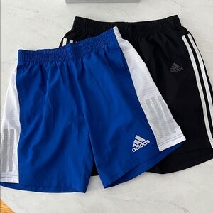 Adidas Black & Royal Blue Running Shorts Men’s Small 7 inch reflective climalite